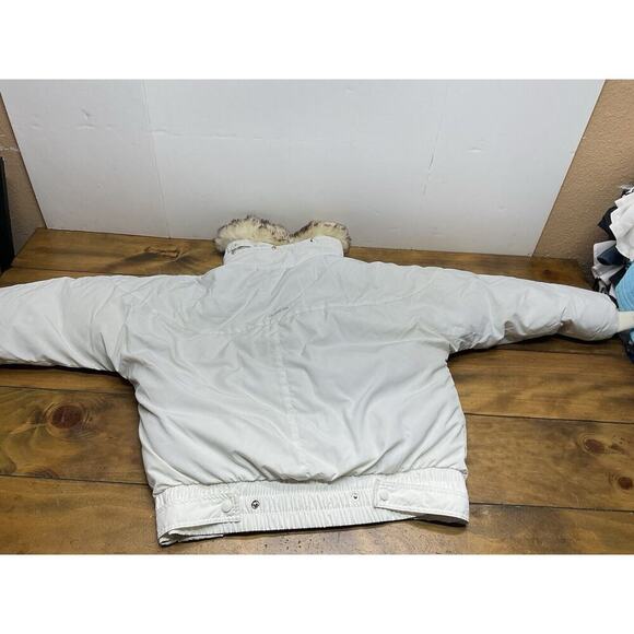 Vintage Obermeyer Sport Puffer Down Ski Parka Jacket White Fur Collar Size 8 - Picture 15 of 16
